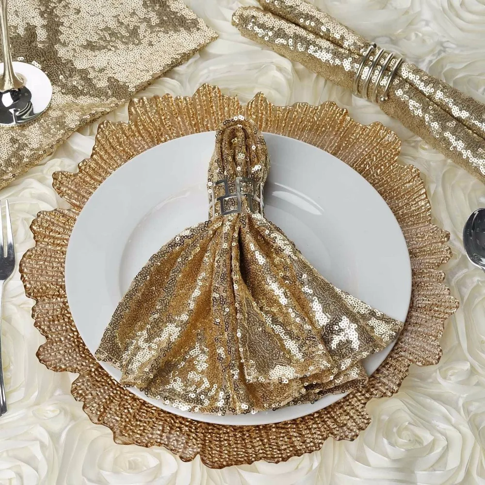 20"*20" rose gold glitz sequin table napkins/ napkins on the table/cloth napkins 100 pcs/lot