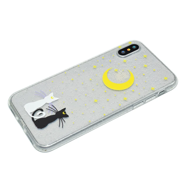Cute cartoon glitter silicone case iphone x (31)