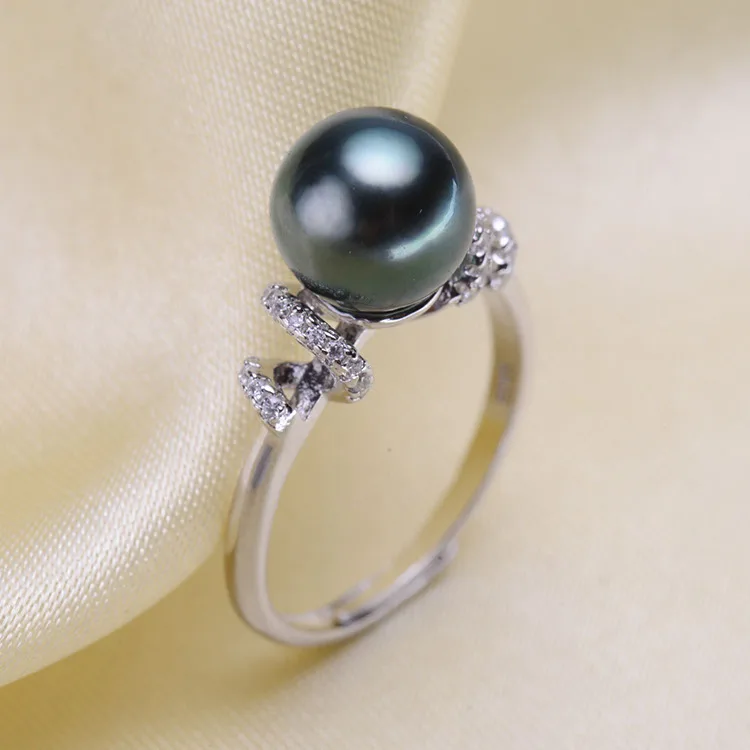 Goedkoop 925 Sterling Zilveren Parel Ring Vinger Ring Prachtige Verstelbare Ring Bevindingen Sieraden Onderdelen Fittings Accessoires, 3 stks partij