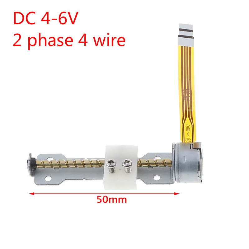 1 шт. 4-6 В постоянного тока 2 фазы 4 провода микро шаговый двигатель с слайдером Dia15MM стержень 50 мм Шаг Угол 18 градусов