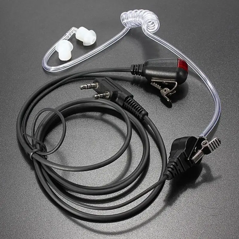 Воздушная акустика трубка 2 Pin PPT наушник для радио наушники для портативной рации горловой микрофон Микрофон для Baofeng аксессуары