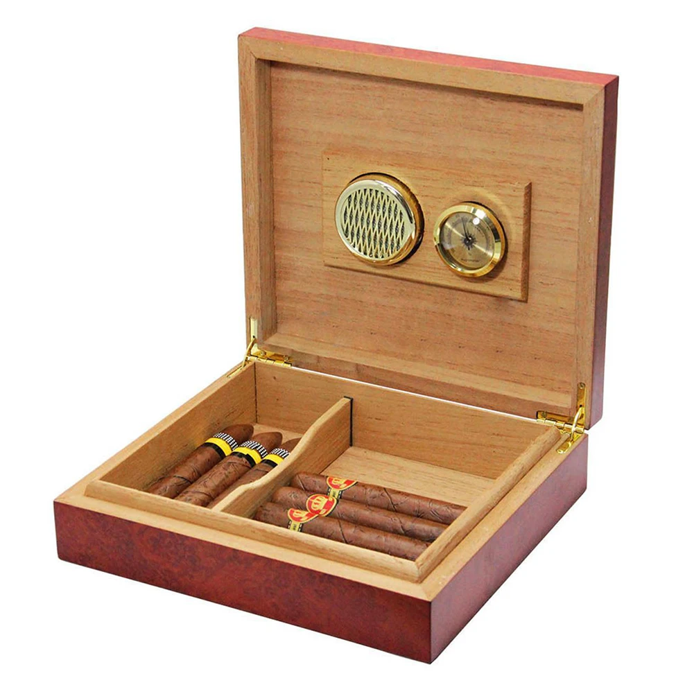 Prezzo 20 di conteggio di Legno di Cedro Allineato Cigar Humidor Umidificatore Con Igrometro Box Case