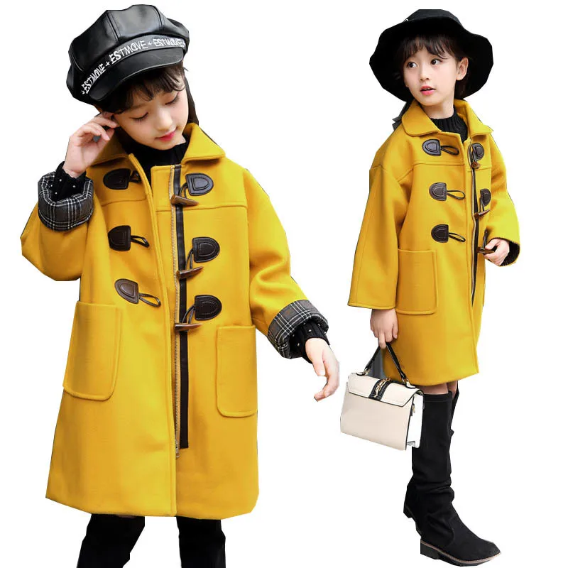 2018 winter girls wool coats outerwear children fashion cotton jacket for girls coats 4~14 age teenager coat kids trench coat цена 2018 winter girls wool coats outerwear children fashion cotton jacket for girls coats 4~14 age teenager coat kids trench coat цены онлайн