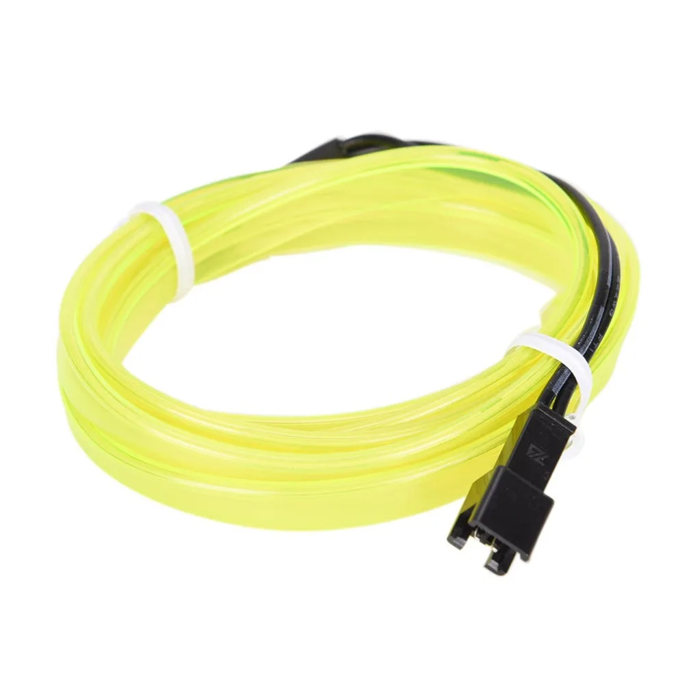 AutoEC 1х гибкий неоновый светильник, светящийся el wire 1 м 2 м 3 м 4 м 5 м веревка, плоская светодиодная лента для автомобиля, светильник s# LQ313