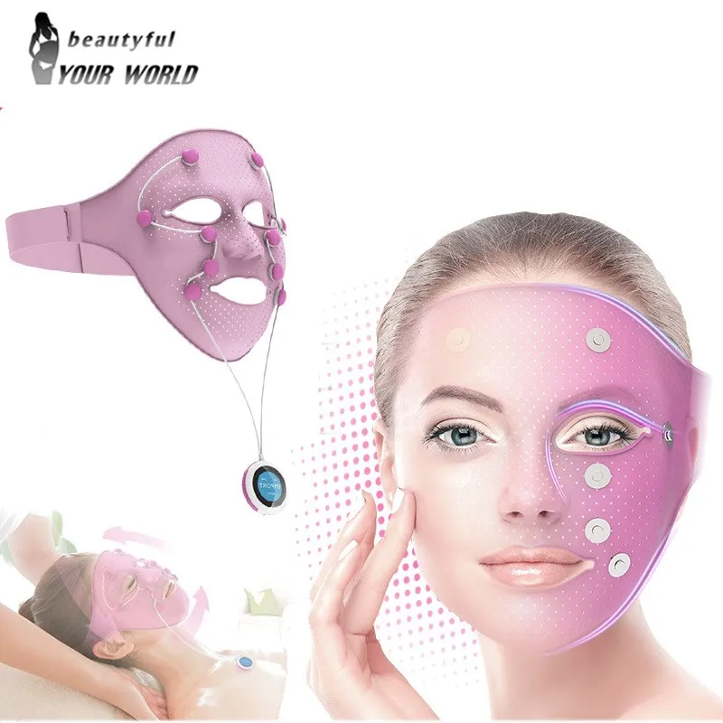 Silicone Facial Mask Massager 3D Vibration EMS Heat Nourish