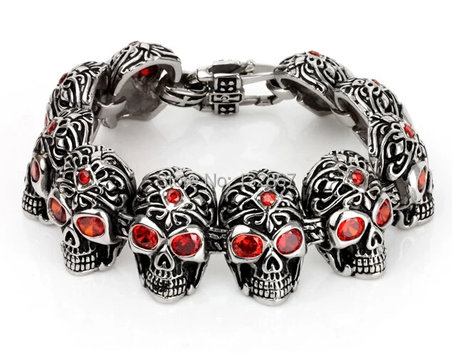 Браслет мужской с кристаллами красных глаз 26 мм|bracelet balance|bracelet moodsteel spray |