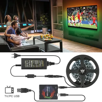 

Addressable WS2812B LED Strip Ambilight Full Set USB LED Strip TV PC Back Lighting Dream Screen Computer Monitor 1/2/3/4/5m