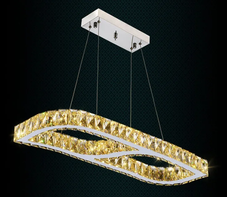 

Free Shipping New LED K9 Crystal Lamp Creative Restaurant Cord Pendant Lighting Fixture Contemporary Style 110-240V AC