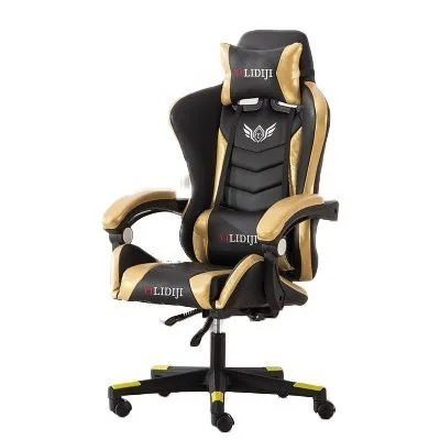 ЕС может лежать Современный Лаконичный доудлер для работы в офисе Игры Бытовой вращающийся стул silla gamer poltrona комфорт - Цвет: gold
