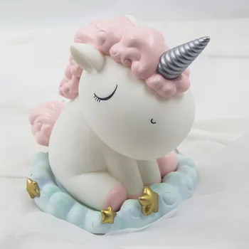 

M Pink Unicorn Piggy Bank Money Bank Piggy Bank Resin Queen Save Money Home Decor New Year Gift For Kids
