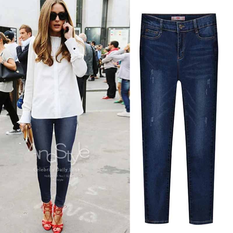 

Hodisytian New Fashion Women Jeans High Waist Elastic Denim Capris Pencil Pants Stretch Trousers Pantalon Femme Plus Size 5XL