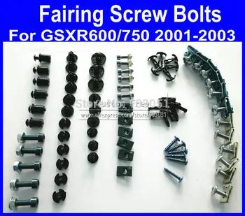 

Motorcycle Fairing common screw bolts kit for SUZUKI GSXR 600 750 K1 2001 2002 2003 GSXR600 GSXR750 01 02 03,black fairings bolt