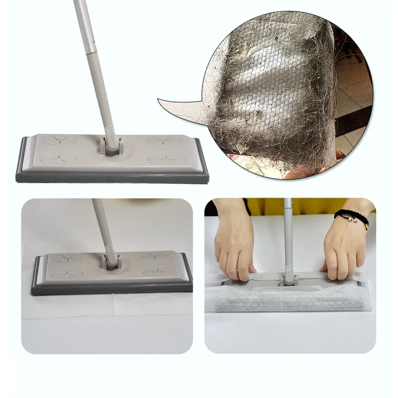 360 Household Degrees Rotatable Dust Removing Mop Antistatic Dirt Grime Hair Cleaning Mop Detachable Flat Mop