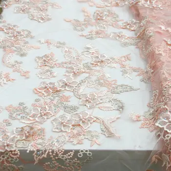 

FolaSade Latest 3d Flower Bridal Fabric High Quality Beads African Lace Nigerian Lace French Mesh Embroidery Fabric TZ1041