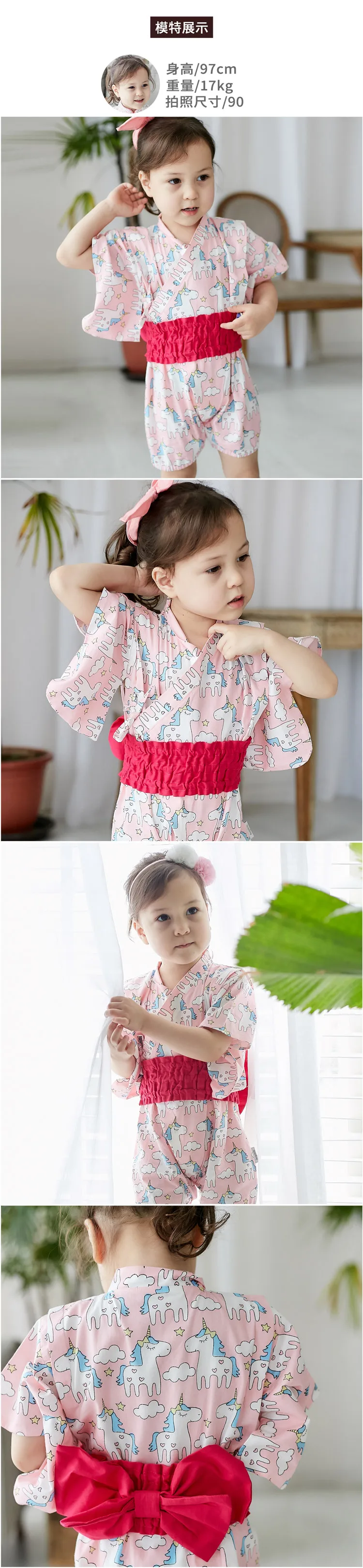 Детская одежда, кимоно в японском стиле, детские комбинезоны, летняя одежда для девочек, детские кимоно с поясом на талии, одежда для маленьких мальчиков