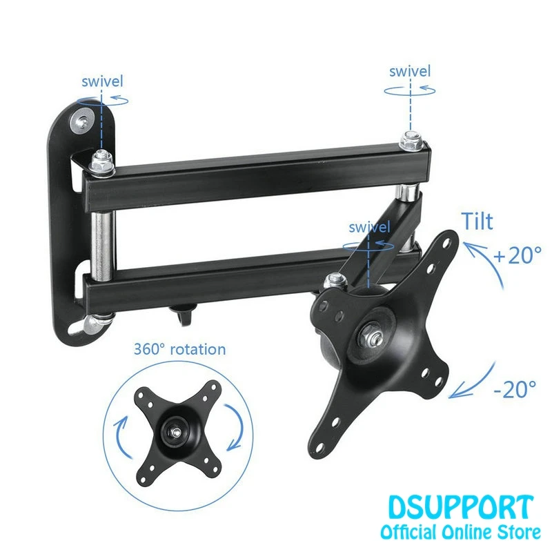 Articulating Arm TV LCD Monitor Wall Mount, Full Motion