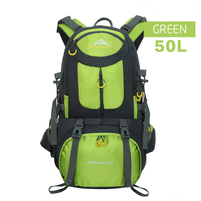 green 50L Открытый водонепроницаемый походный рюкзак для альпинизма большой емкости Кемпинг альпинистский рюкзак охотничья спортивная сумка 40L 50L 60L - Цвет: green 50L