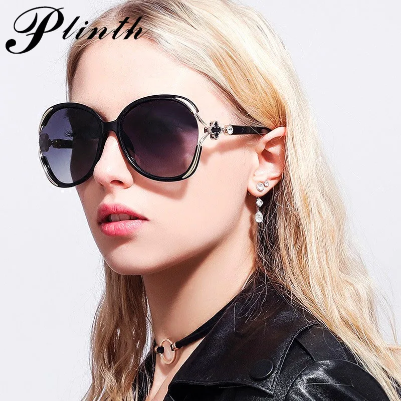

PLINTH Vintage Big Oval Sunglasses Women Designer Luxury Metal Reinforced High Quality Sunglasses 90 Big Frame Goggles UV400