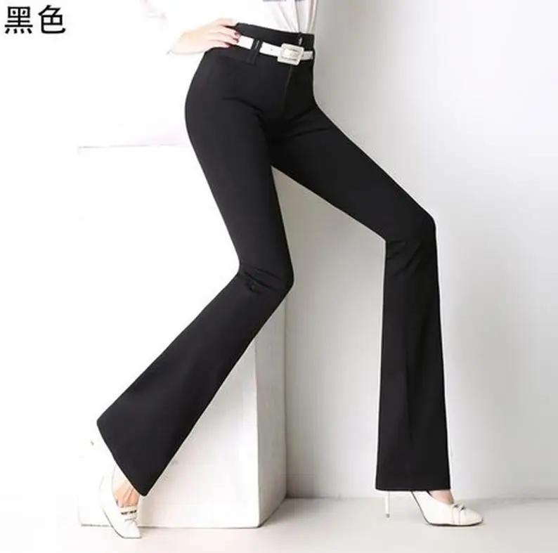 Flare Pants Women Long High Waist Office Pants 5XLSkinny Flare Dance