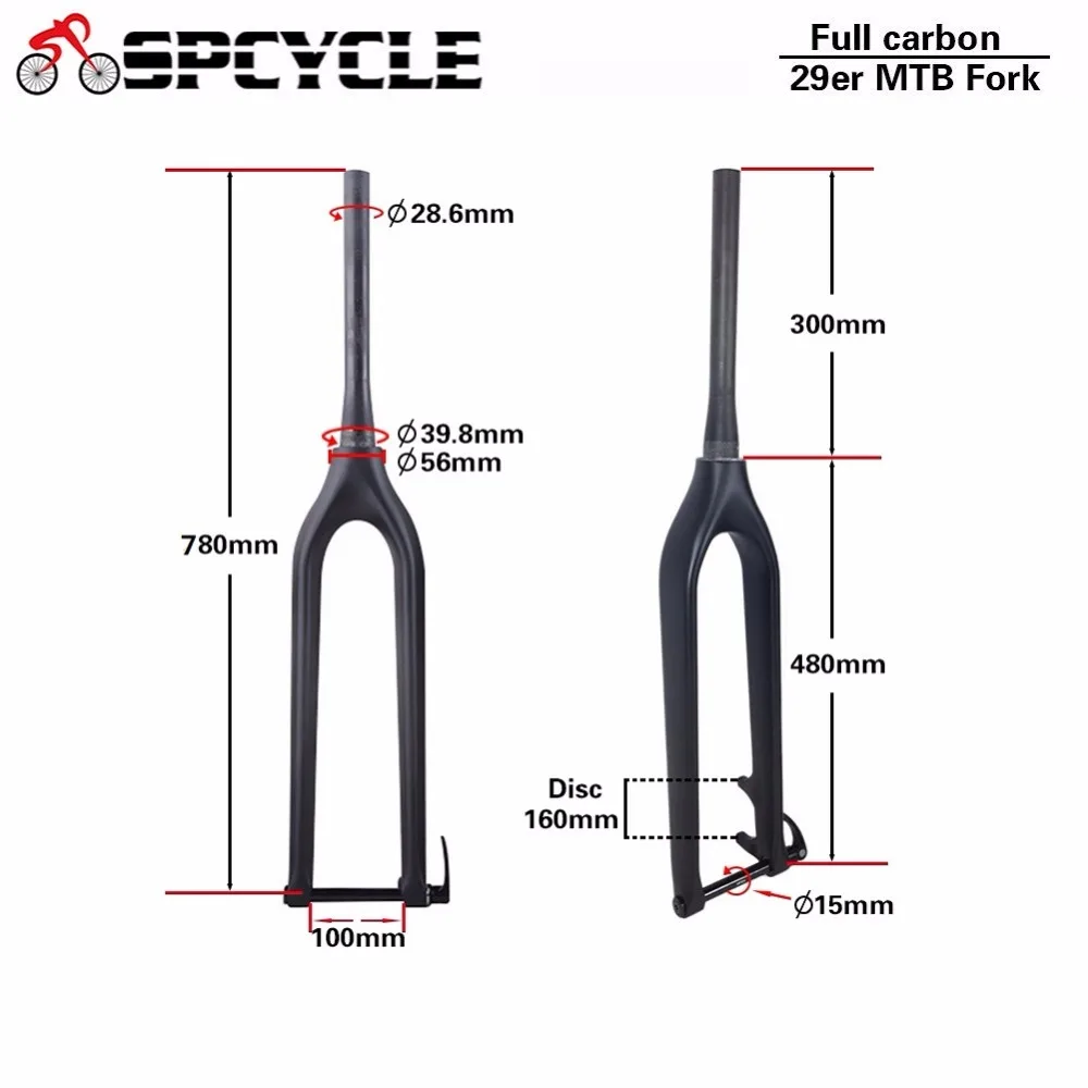 27.5er/29er Rigid Carbon MTB Fork ,29er Mountain Bike Carbon Fork ,Disc Brake Bicycle Fork Thru