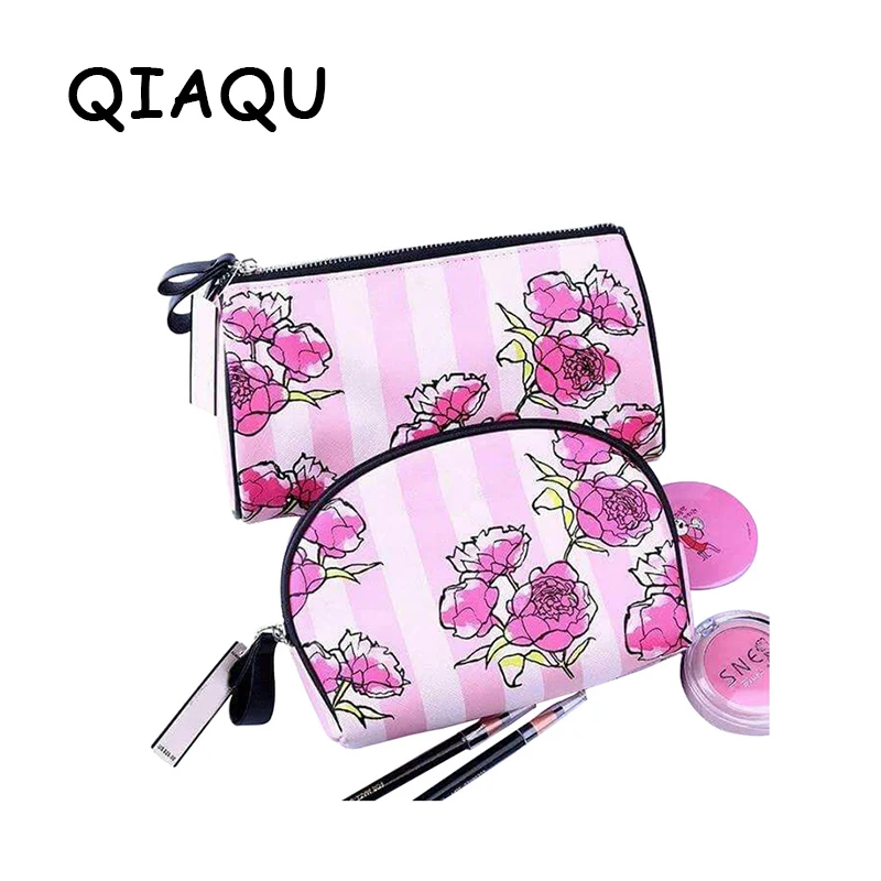

QIAQU Cosmetic Bags High Quality Polyeste Makeup Bags Travel Organizer Necessary Beauty Case Toiletry Bag Bath Wash Make up Box