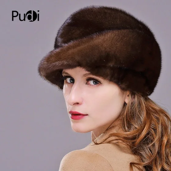 HM010 Real genuine mink fur hat winter women's warm caps whole piece
