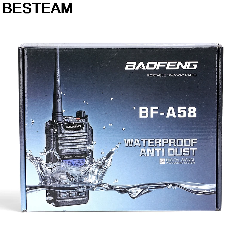 Baofeng BF A58 иди и болтай Walkie Talkie “иди IP67 Водонепроницаемый UHF VHF радио