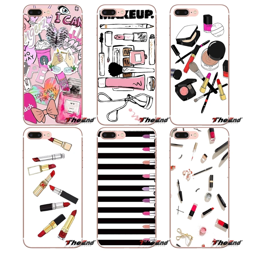 

For Samsung Galaxy Note 3 4 5 Grand Core Prime S3 S4 S5 MINI S6 S7 edge S8 S9 Plus Tools Lipstick Beauty Girl Makeup Set Case