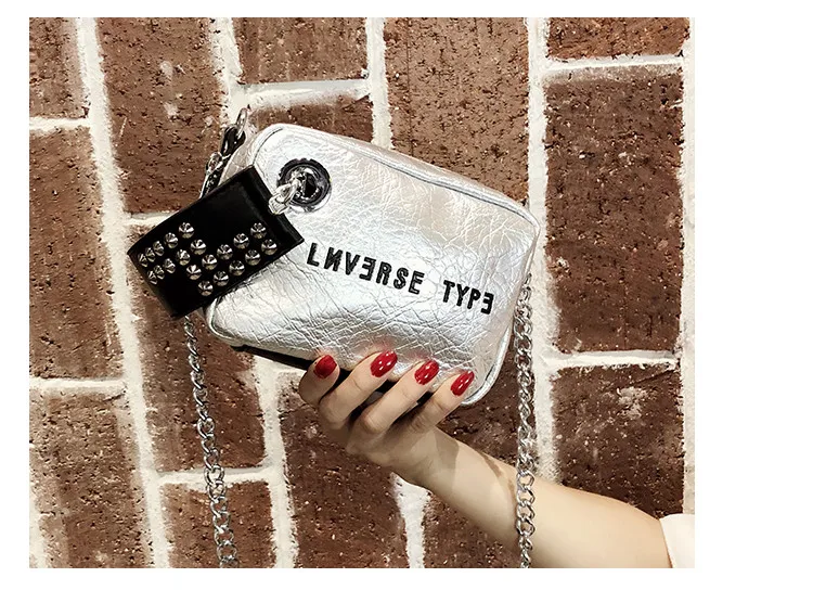 NIGEDU Luxury mini flap bag women chains Crossbody bag Fashion Designer rivet girls Handbag female Shoulder bag Clutch wallet (2)