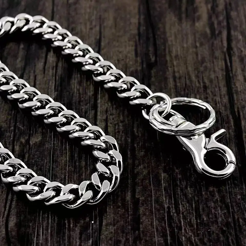 

JIZI Punk metal pants chain simple motorcycle wallet chain silver hook key chain