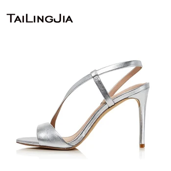 

Open Toe Slip On Gold Women Shoes Woman Sandals Peep Toe Sexy Brand Party Wedding Shoes Summer High Heel Sandals Plus Size 2019
