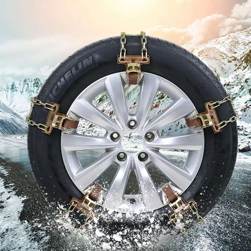 Износостойкие стальные автомобильные цепи для снега, противоскользящая цепь для льда/снега/грязи, безопасная для вождения