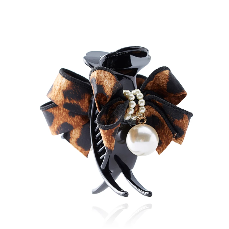 

CHIMERA Trendy Large Hair Claws Crab Leopard Bowknot Cloth Pearl Hair Pin Clips Clamp Hair Jewelry Accessories for Women Ladies