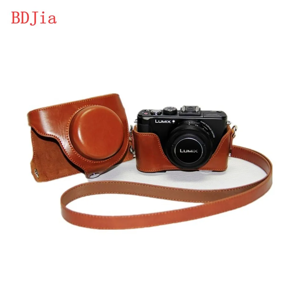 Кожаный чехол для камеры сумка Panasonic Lumix DMC LX7 LX5 LX3 с плечевым ремнем в 3 вида цветов
