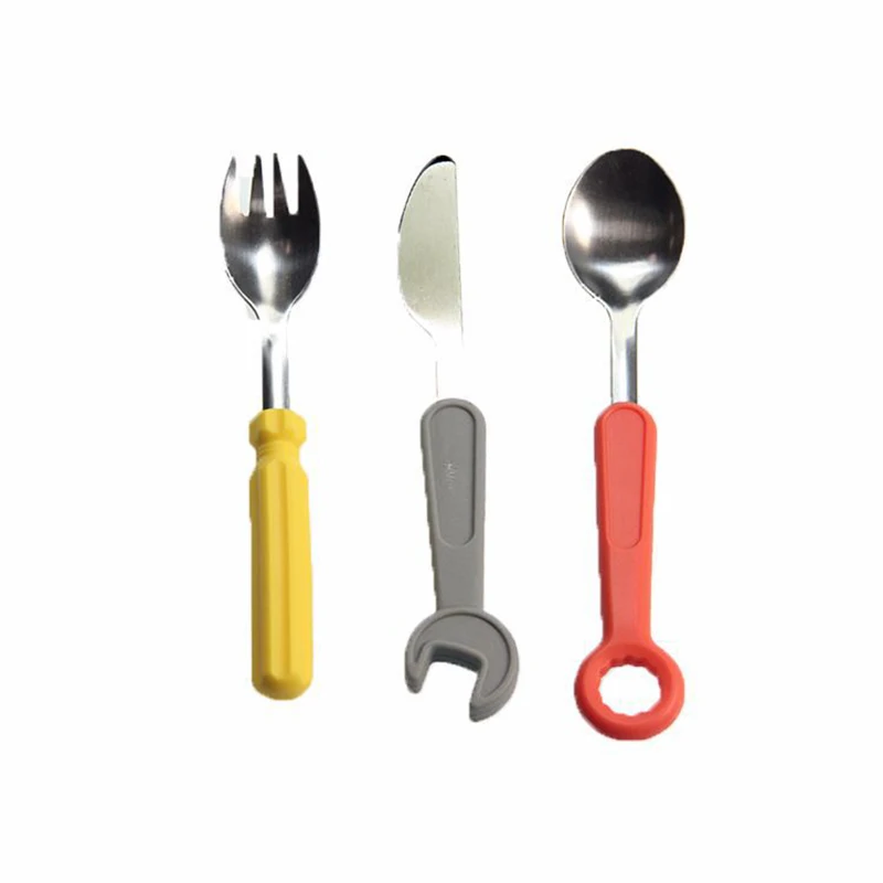 Creativity 3 pcs Children Dinnerware Sets Stainless Steel Cutlery Set