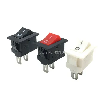 

10pcs Push Button Switch 10x15mm SPST 2 Pin 2 Position 3A 250V KCD11 On/Off Boat Rocker Switch 10MM*15MM Black Red White