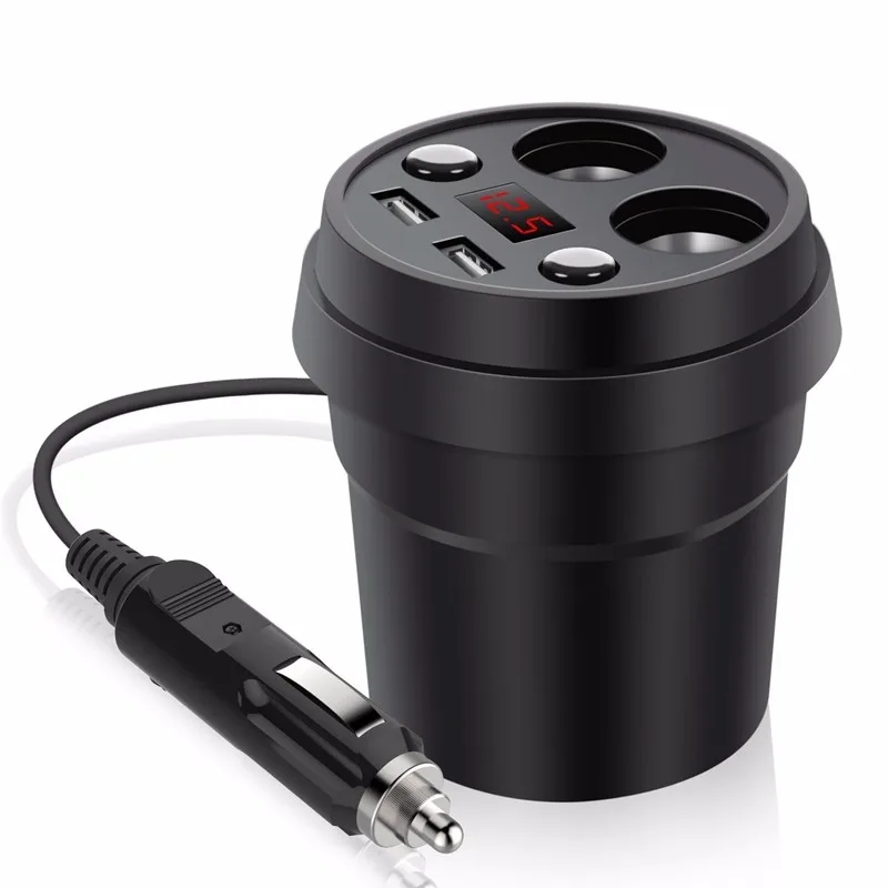 

New USB Car-Charger Dual 3.1A Quick Charging USB Car Charger with 2-Socket Cigarette Lighter for iphone Samsung Smartphone