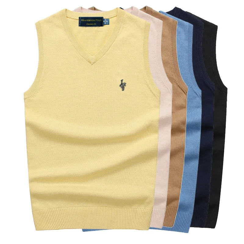 2019 New Men Sleeveless Sweater Vest Autumn Spring 100% Cotton Knitted Vest Sweater Basic Male Classic V neck Tops M02 2019 New Men Sleeveless Sweater Vest Autumn Spring 100% Cotton Knitted Vest Sweater Basic Male Classic V neck Tops M02