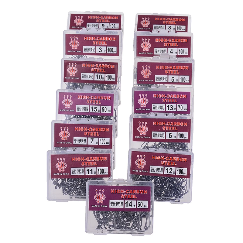 

50-100 Pcs/Box High Carbon Steel Fishhooks barbed Hook Lake River Ocean Fishing Fishhooks High Efficiency Barbed Fishing Hooks