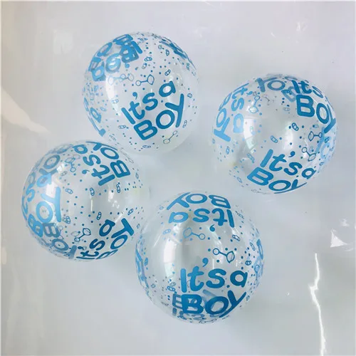 Its A Boy &  Its A Girl Ballonger 10-Pack - genomskinlig blå