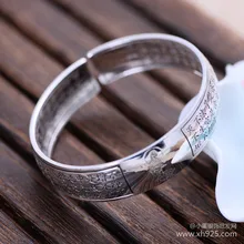 Черный серебряные ювелирные изделия 999 серебряные ювелирные изделия гуаньинь в форме сердца мира женский браслет cz000920