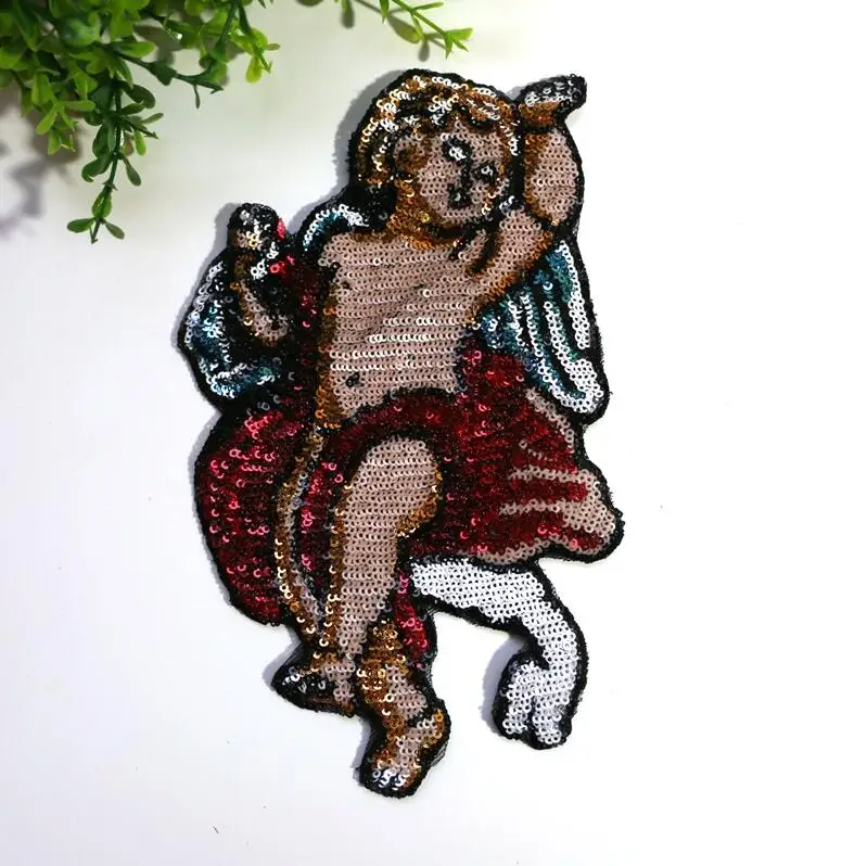 

Embroidery flower Fairy Baby Doll Angel Wings Applique Fashion Patch Embellishment for Clothes Bag Shirt Sewing Accessorie