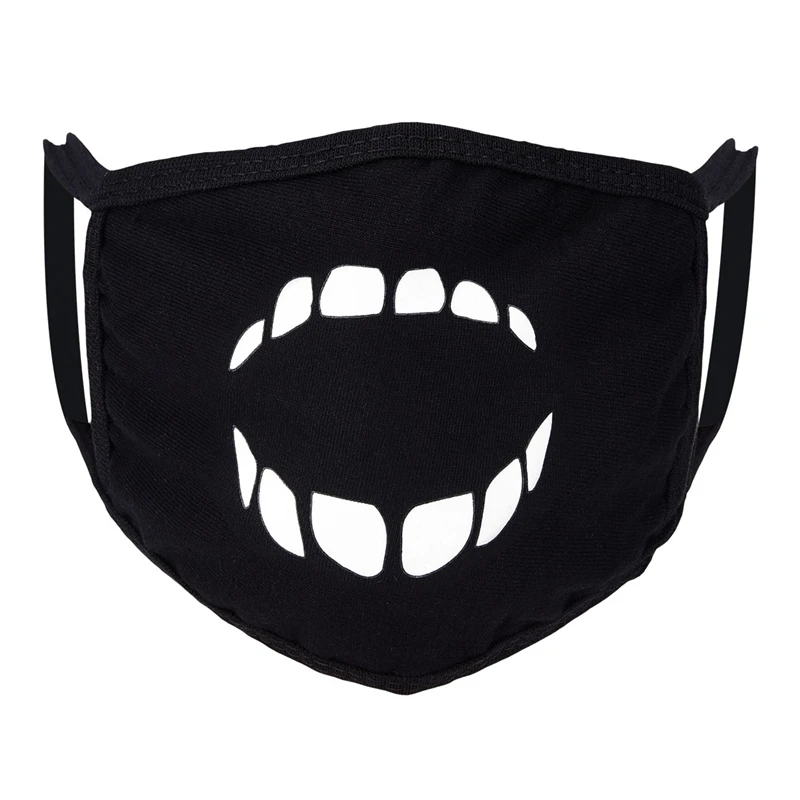 Светящиеся хлопковые черные противопылевые маски, ветронепроницаемые, закрывающие рот, для предотвращения загрязнения воздуха, Мультяшные, милые, хлопковые, Вечерние Маски для Хэллоуина