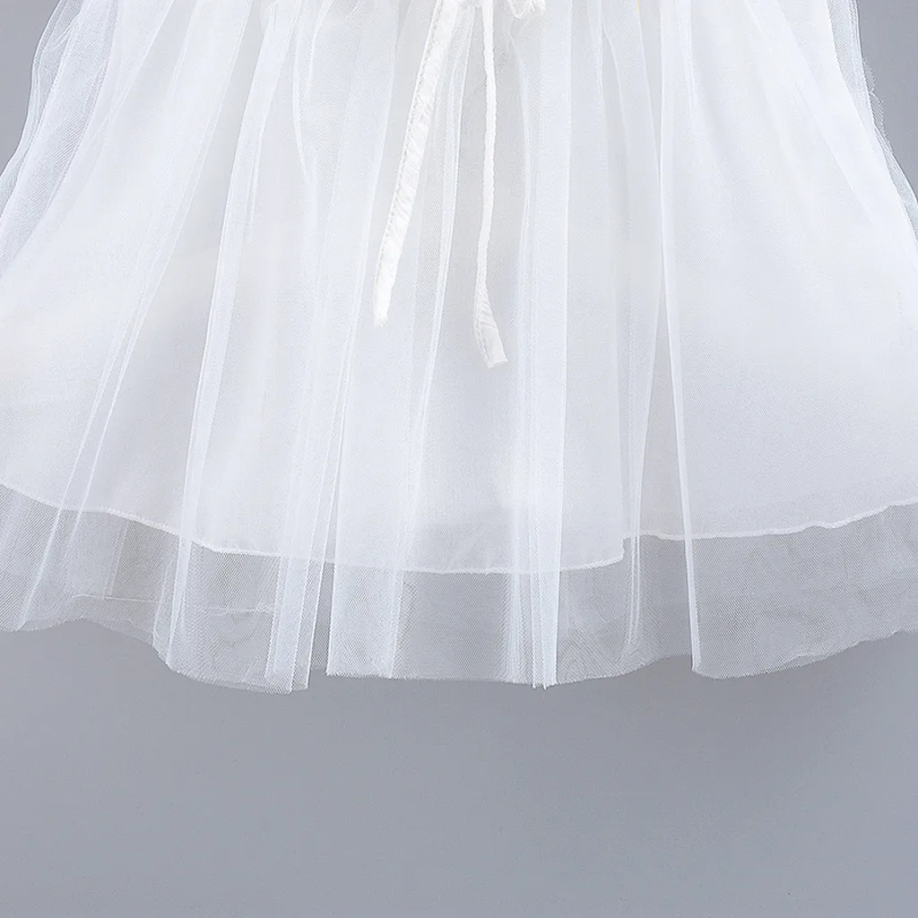 Милое платье для маленьких девочек Однотонные вечерние платья принцессы из тюля с кружевным бантом, одежда розовое, белое платье для малышей, детское платье bebe HOOLER