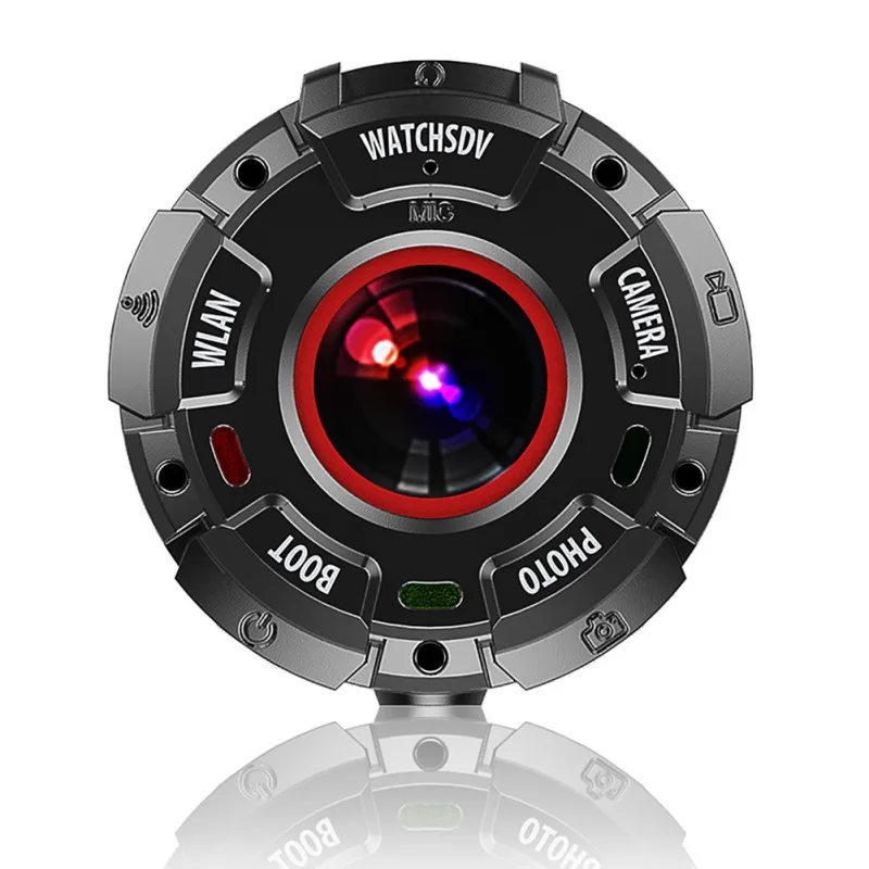 1080P водонепроницаемый автомобильный видеорегистратор носимая и съемная Смарт Спортивная камера Часы камера приложение Wifi Магнитная база охотничья камера - Название цвета: Черный
