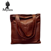Mynos bolso de cuero famoso diseñador de lujo de la vendimia mujeres bolsa de asas de hombro messenger bag ladies bolsas feminina sac a principal