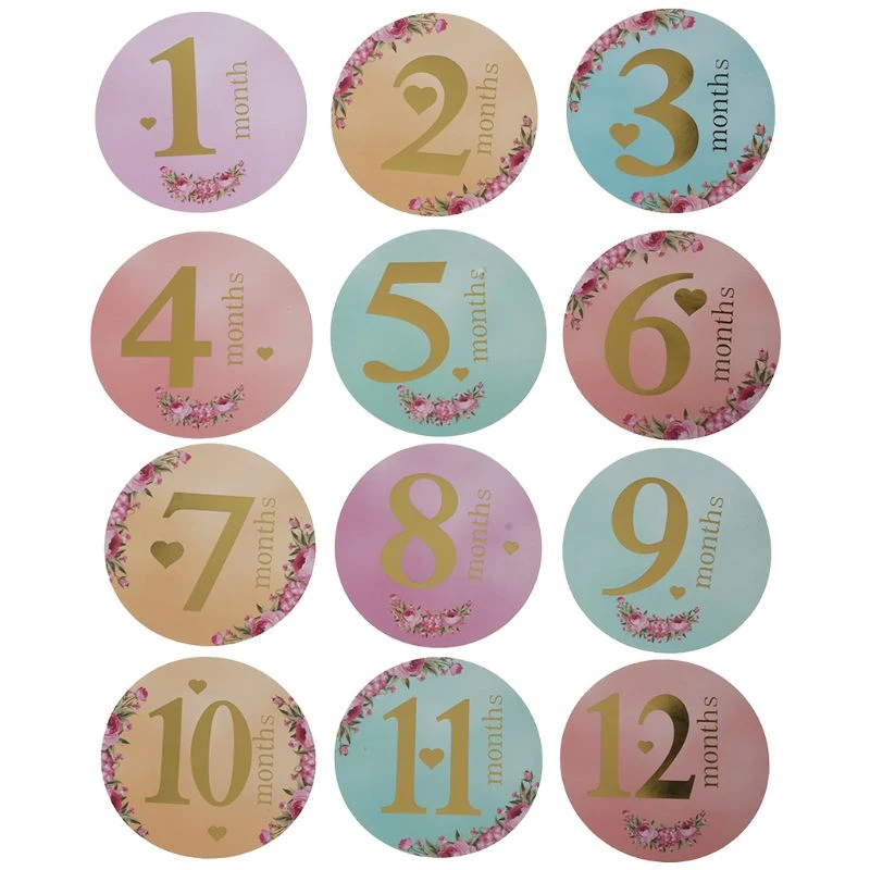 Autocollant De 12 A Pieces Ensemble Mois Pour Photographie De Bebe Carte Commemorative Mensuelle Pour Nouveau Ne Numero Accessoires Photo Aliexpress