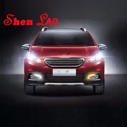 ShenLao автомобильные аксессуары для peugeot 2008 2014-2015 2 шт. светодиодный DRL Габаритные огни переход туман лампы указатели поворота