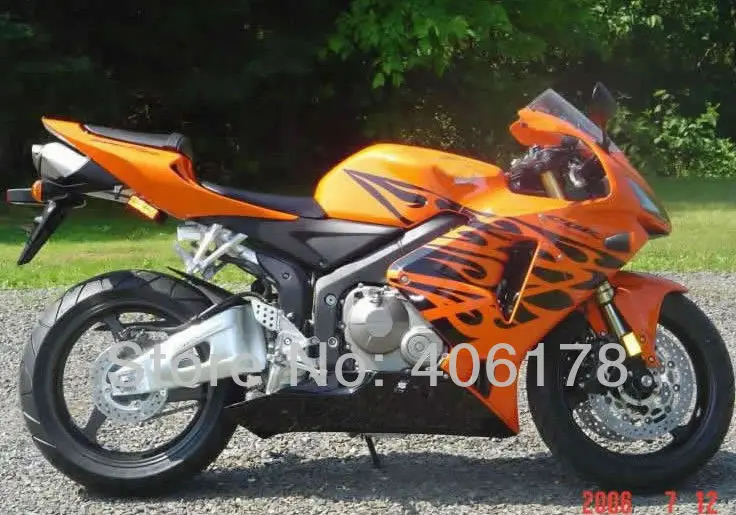 Мотоцикл обтекатель для F5 CBR600RR 2005 2006 CBR600 RR 05 06 оранжевый и облака наборы тела(литье под давлением