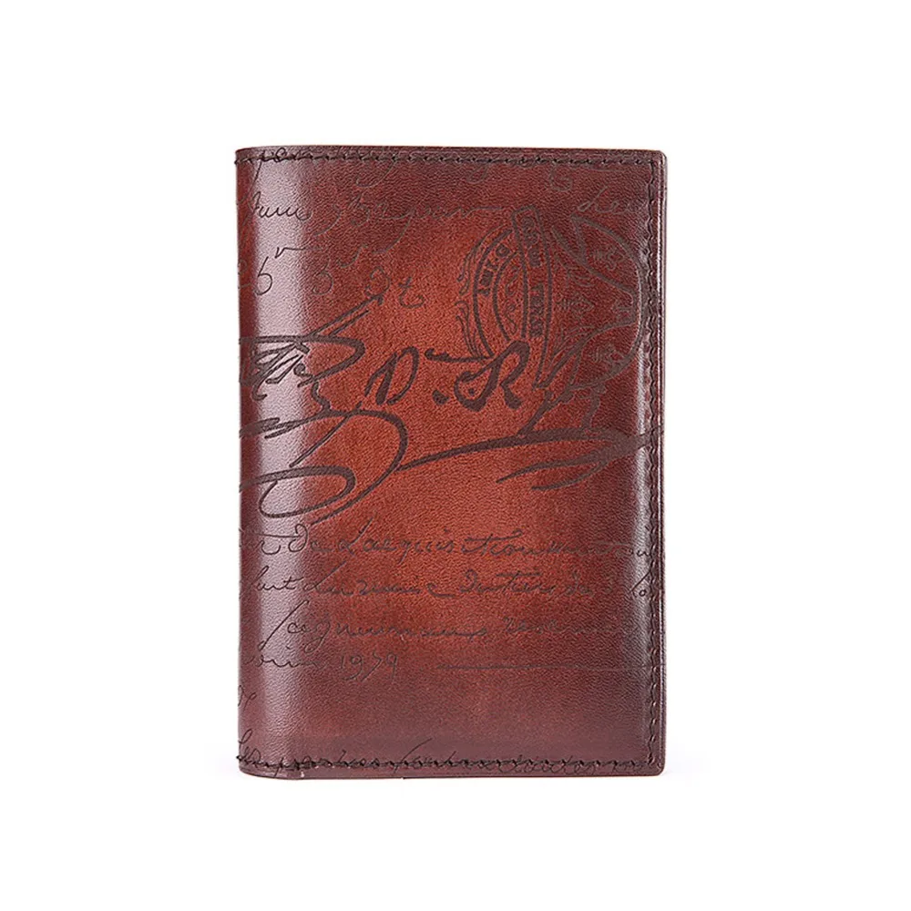 ФОТО TERSE_10 MOQ Engraving luxury short wallet handmade leather wallet men card holder genuine leather customize logo factory price